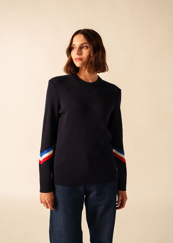 saint james Mondiovision Alès Sailor Jumper NAVY/MULTICO