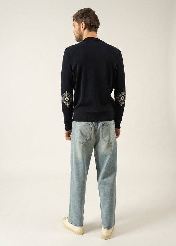 Saint James Mondiovision Eiffel Sailor Jumper NAVY/ECUME