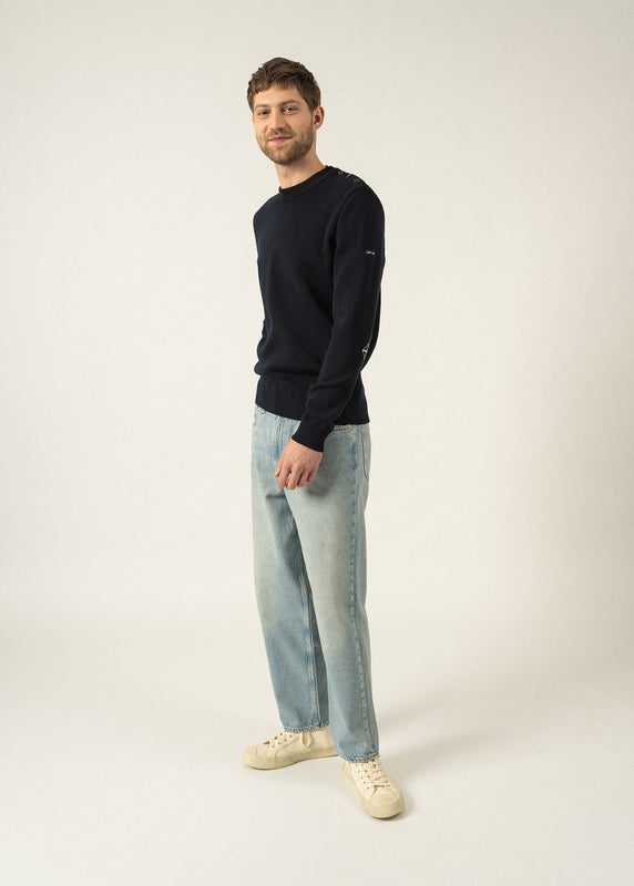 Saint James Mondiovision Eiffel Sailor Jumper NAVY/ECUME