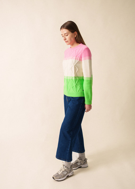 Saint James Morzine Colorblock Jumper TONIC/BLANC D'HIVER/HOLLYWOOD