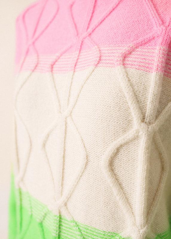 Saint James Morzine Colorblock Jumper TONIC/BLANC D'HIVER/HOLLYWOOD