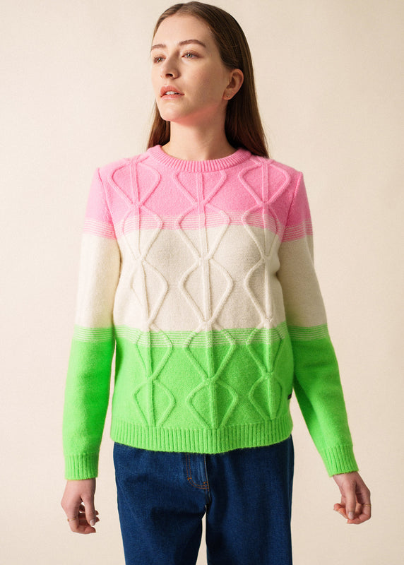 saint james Morzine colorblock jumper TONIC/BLANC D'HIVER/HOLLYWOOD