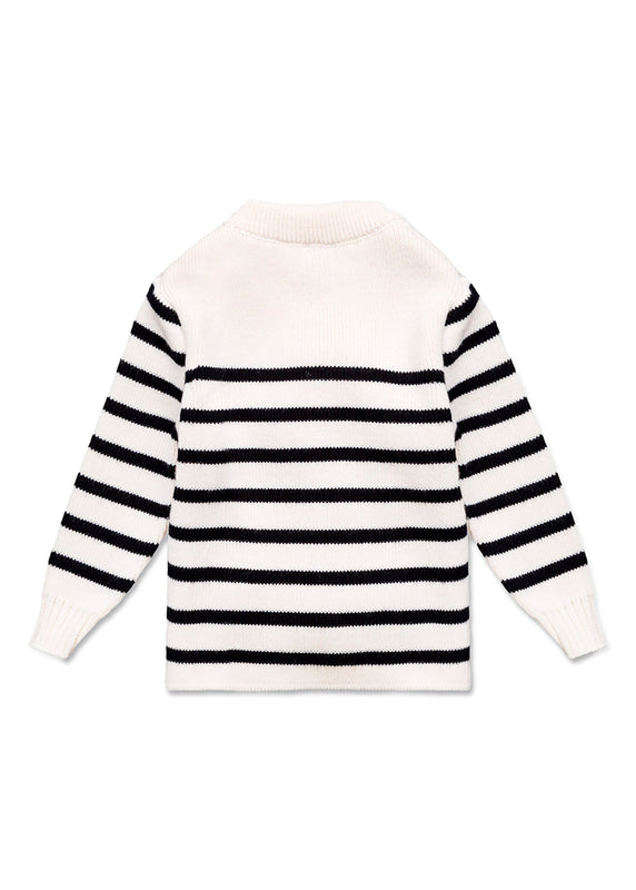 Saint James Moussaillon Striped Sailor Jumper For Babies ECUME/NAVY