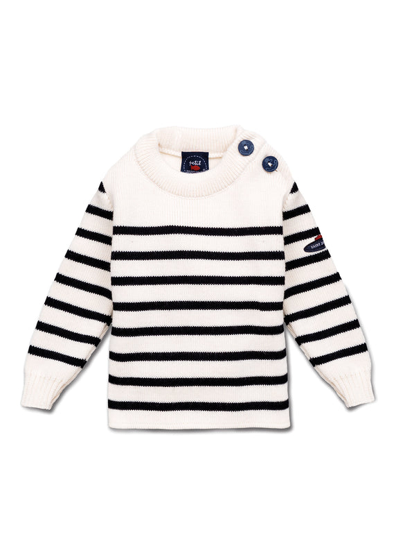 saint james Moussaillon striped sailor jumper for babies ECUME/NAVY