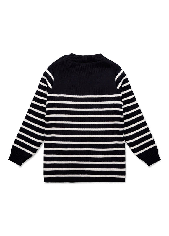 Saint James Moussaillon Striped Sailor Jumper For Babies NAVY/ECUME
