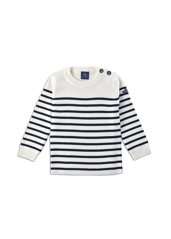 saint james Moussaillon striped sailor jumper for kids ECUME/NAVY