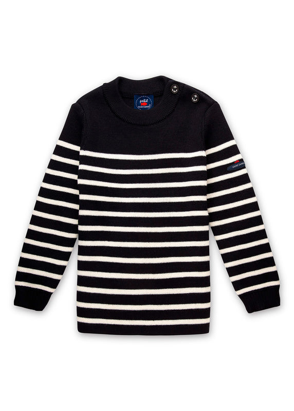 saint james Moussaillon striped sailor jumper for kids NAVY/ECUME