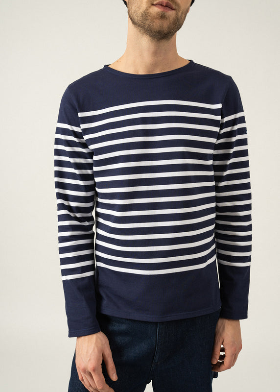 Saint James Naval Authentic Striped Sailor Shirt MARINE/NEIGE