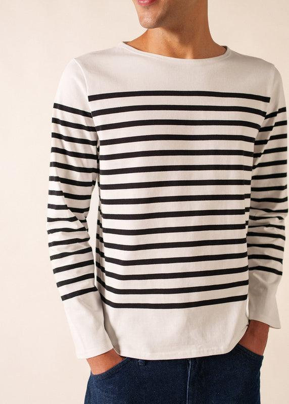 Saint James Naval Authentic Striped Sailor Shirt NEIGE/NOIR