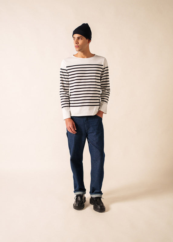 Saint James Naval Authentic Striped Sailor Shirt NEIGE/NOIR