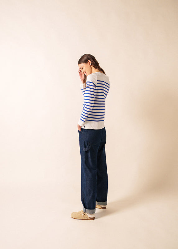 Saint James Naval Woman Authentic Striped Sailor Shirt NEIGE/GITANE