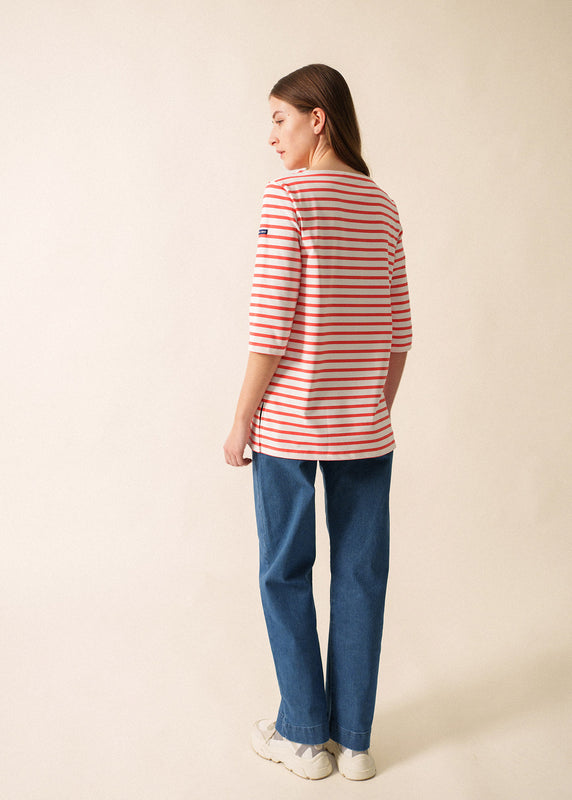 Saint James Phare Boat Neck Striped Sailor Shirt ECUME/RODEO