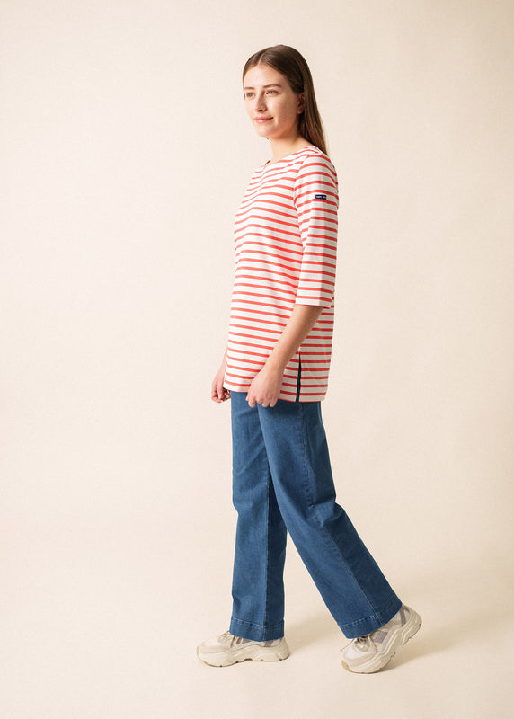 Saint James Phare Boat Neck Striped Sailor Shirt ECUME/RODEO