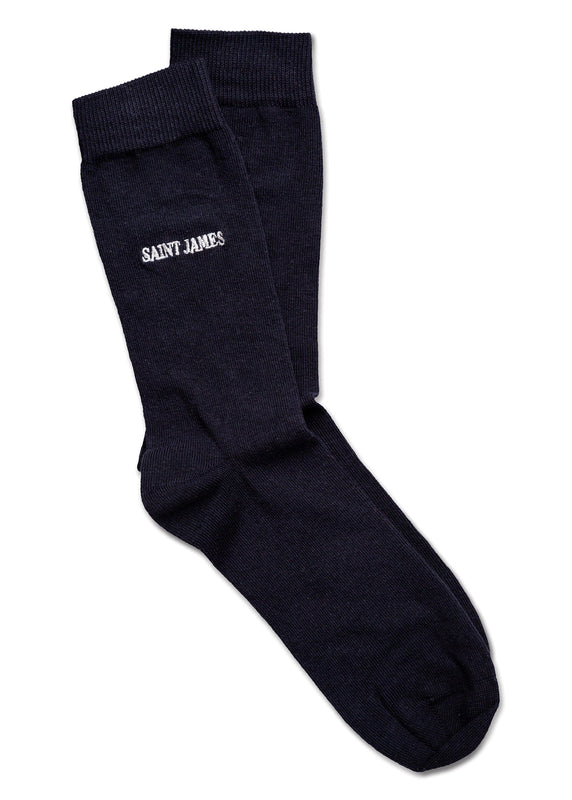 saint james Plain socks with 'SAINT JAMES' embroidery MARINE