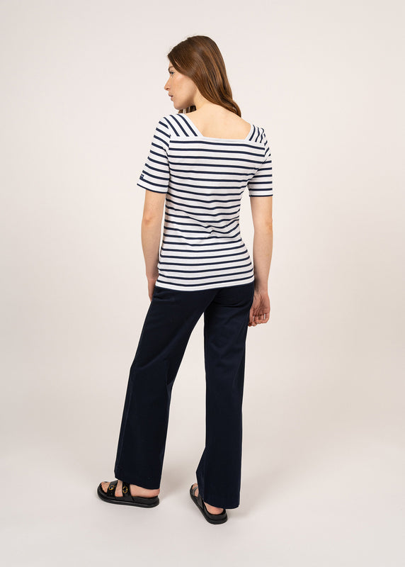Saint James Pléneuf Square Neck Striped Sailor Shirt NEIGE/MARINE