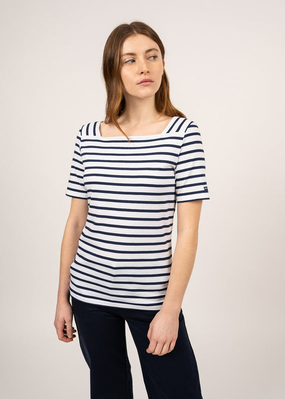 saint james Pléneuf square neck striped sailor shirt NEIGE/MARINE
