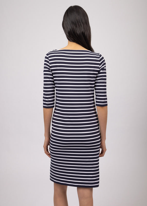 Saint James Propriano Anti-UV Striped Dress NAVY/NEIGE