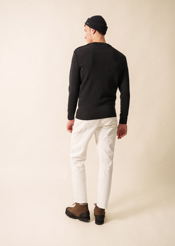 Saint James Rives Sailor Jumper In Wool ANTHRACITE/HOLLYWOOD