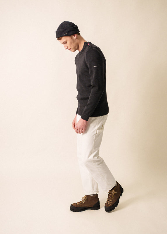 Saint James Rives Sailor Jumper In Wool ANTHRACITE/HOLLYWOOD