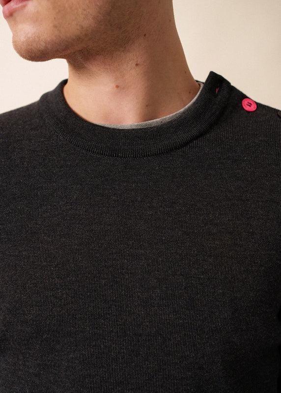 Saint James Rives Sailor Jumper In Wool ANTHRACITE/HOLLYWOOD