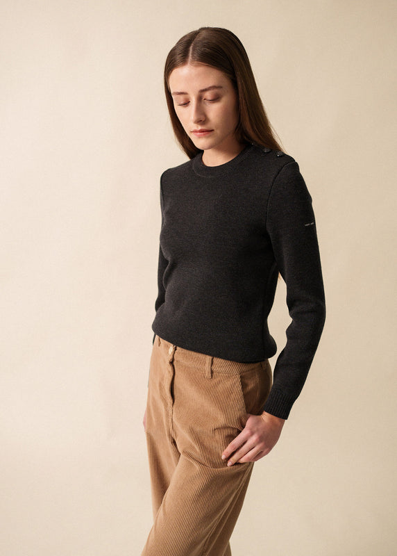 saint james Rochefort plain sailor jumper ANTHRACITE