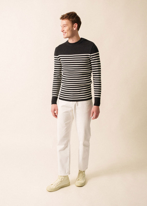 Saint James Rochefort Striped Sailor Jumper ANTHRACITE/ECUME
