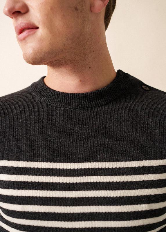 Saint James Rochefort Striped Sailor Jumper ANTHRACITE/ECUME