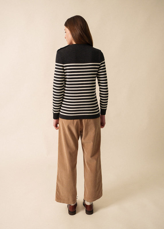 Saint James Rochefort Striped Sailor Jumper ANTHRACITE/ECUME