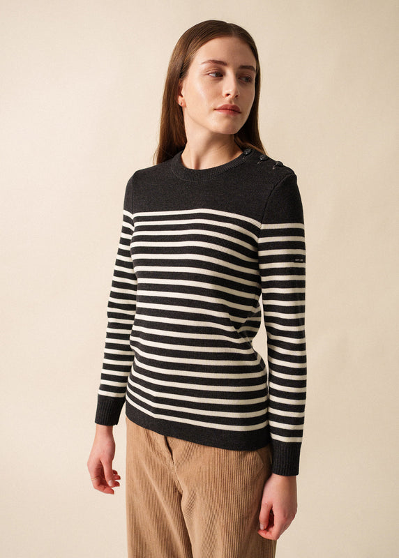 saint james Rochefort striped sailor jumper ANTHRACITE/ECUME