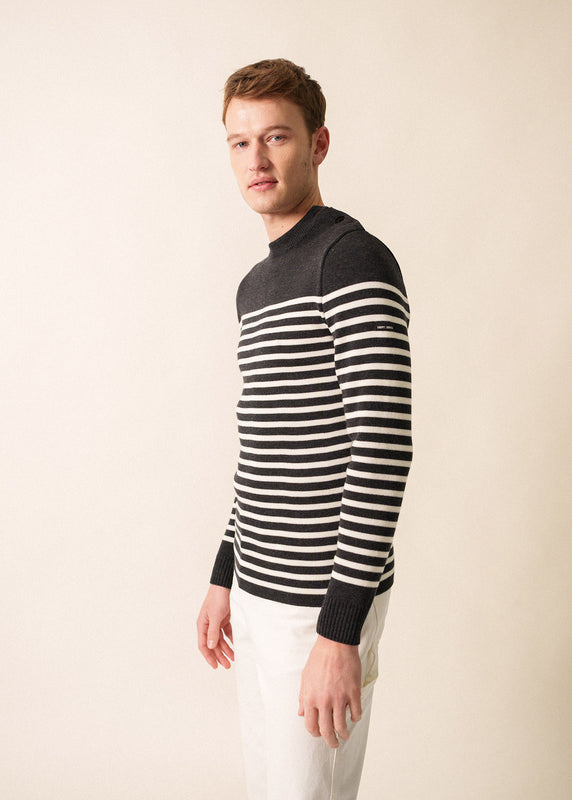 saint james Rochefort striped sailor jumper ANTHRACITE/ECUME