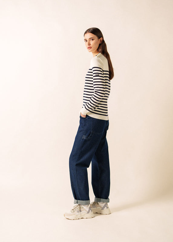 Saint James Rochefort Striped Sailor Jumper ECUME/NAVY