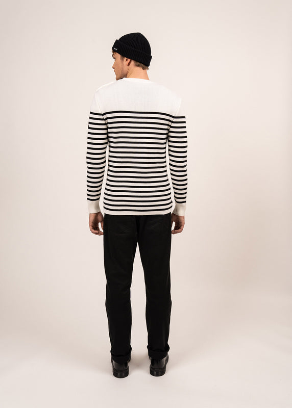 Saint James Rochefort Striped Sailor Jumper ECUME/NOIR