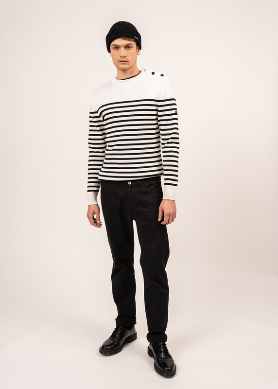 Saint James Rochefort Striped Sailor Jumper ECUME/NOIR