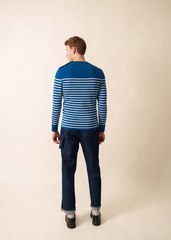 Saint James Rochefort Striped Sailor Jumper LAC/CIEL CHINE