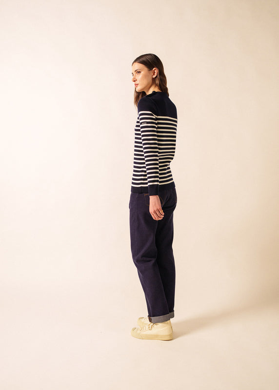 Saint James Rochefort Striped Sailor Jumper NAVY/ECUME