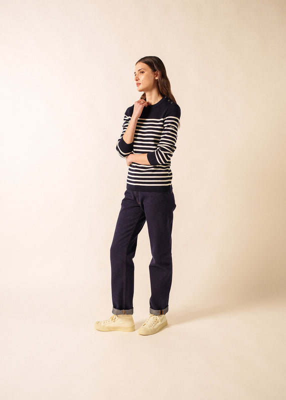 Saint James Rochefort Striped Sailor Jumper NAVY/ECUME