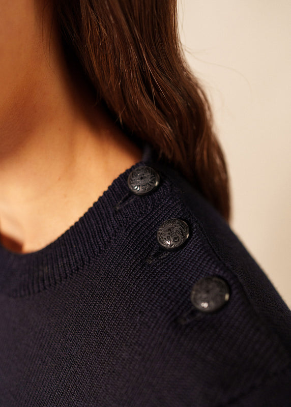 Saint James Rochefort Striped Sailor Jumper NAVY/ECUME