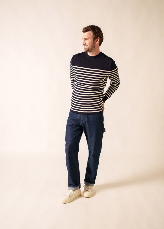Saint James Rochefort Striped Sailor Jumper NAVY/ECUME