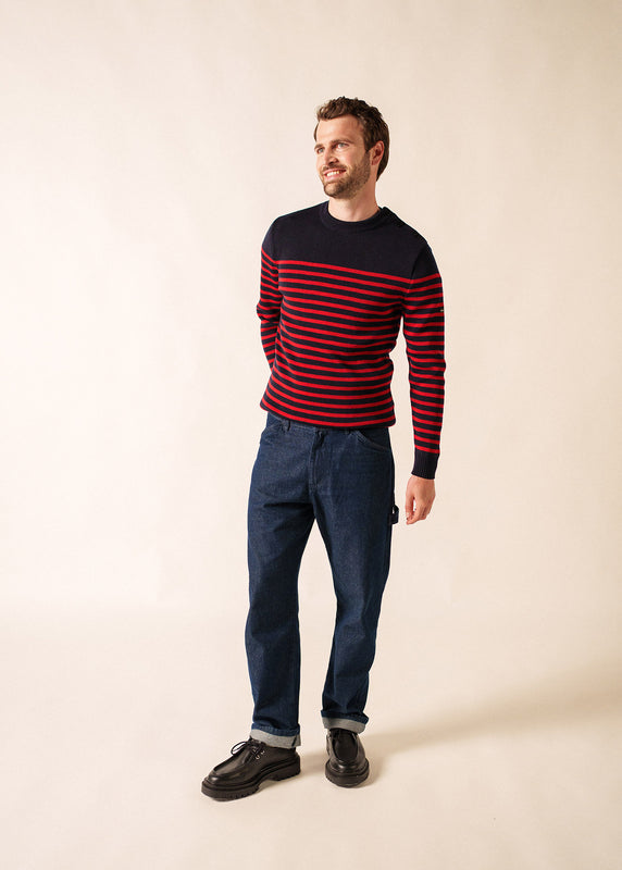 Saint James Rochefort Striped Sailor Jumper NAVY/MEDOC