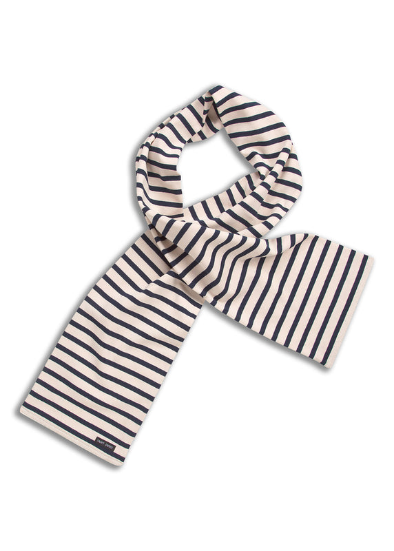 saint james Adam striped scarf ECRU/MARINE