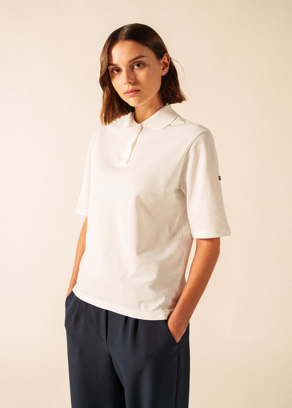 Saint James Albatros Cotton Polo BLANC