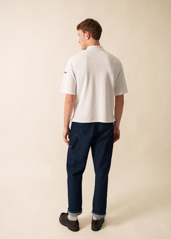 Saint James Albatros Cotton Polo BLANC