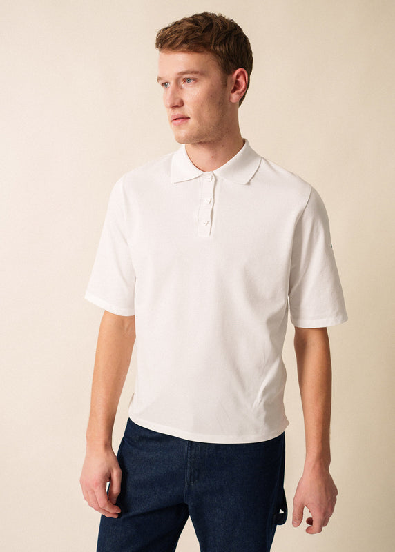 saint james Albatros Cotton Polo BLANC
