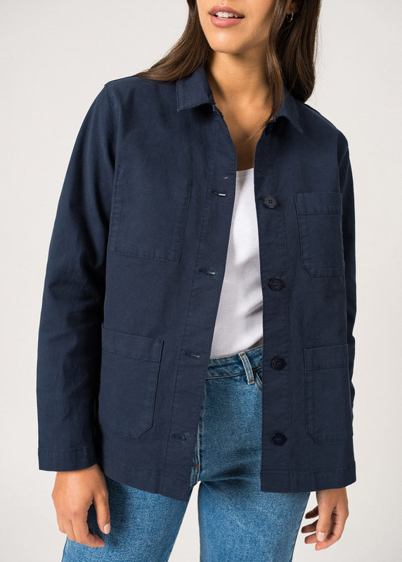 Saint James Alizé Worker Jacket – Cotton MARINE
