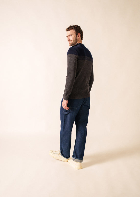 Saint James Aquitaine Sailor Jumper GRIS/MARINE