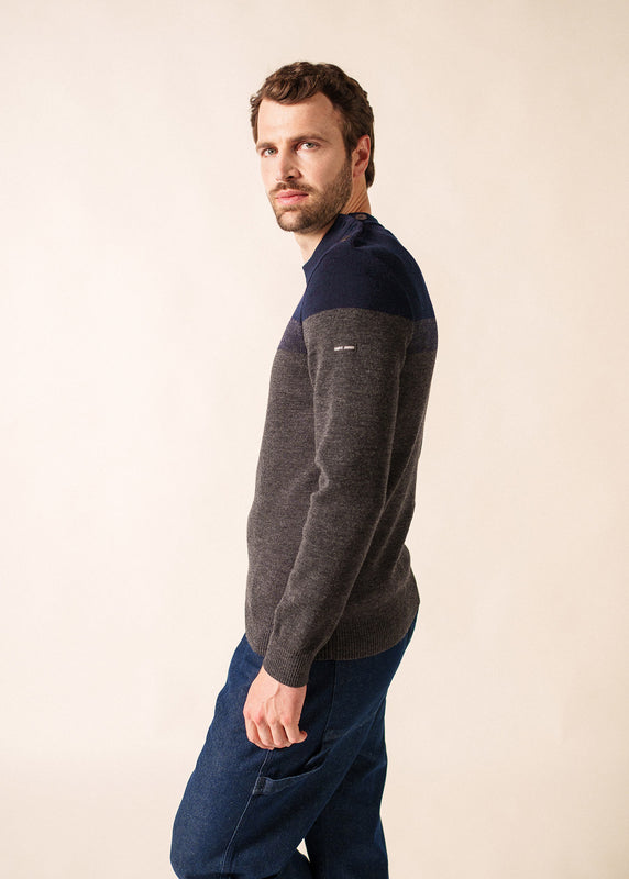 saint james Aquitaine sailor jumper GRIS/MARINE