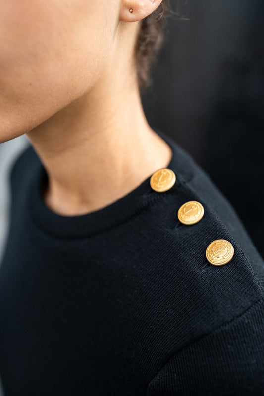 Saint James Astrolabe Plain Sailor Jumper NOIR