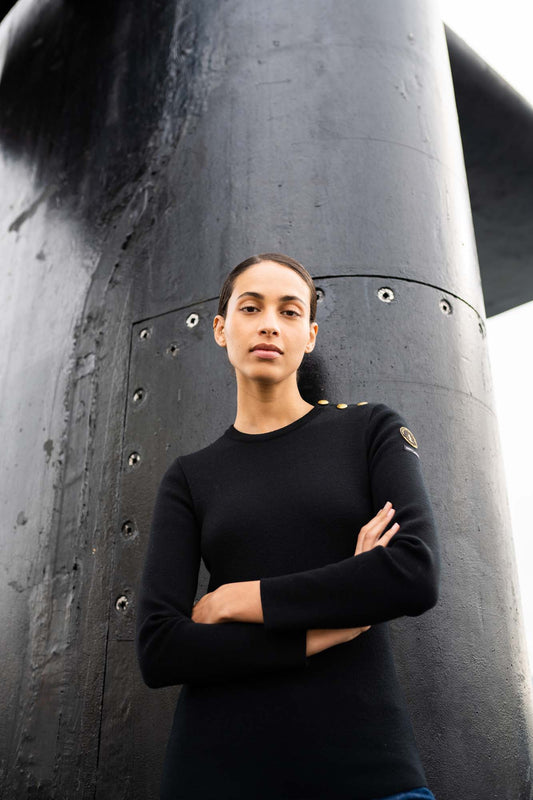 saint james Astrolabe plain sailor jumper NOIR