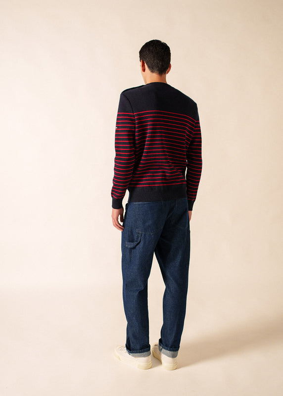 Saint James Binic Striped Sailor Jumper NAVY/MEDOC