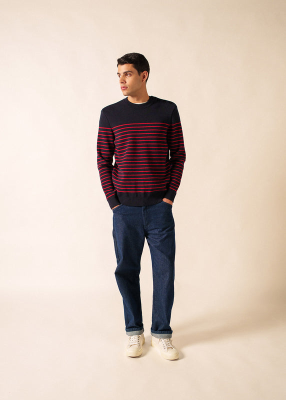 Saint James Binic Striped Sailor Jumper NAVY/MEDOC